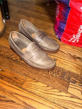 Johnston & Murphy Men’s 9M Gray Leather Penny Loafers Sheepskin Lined
